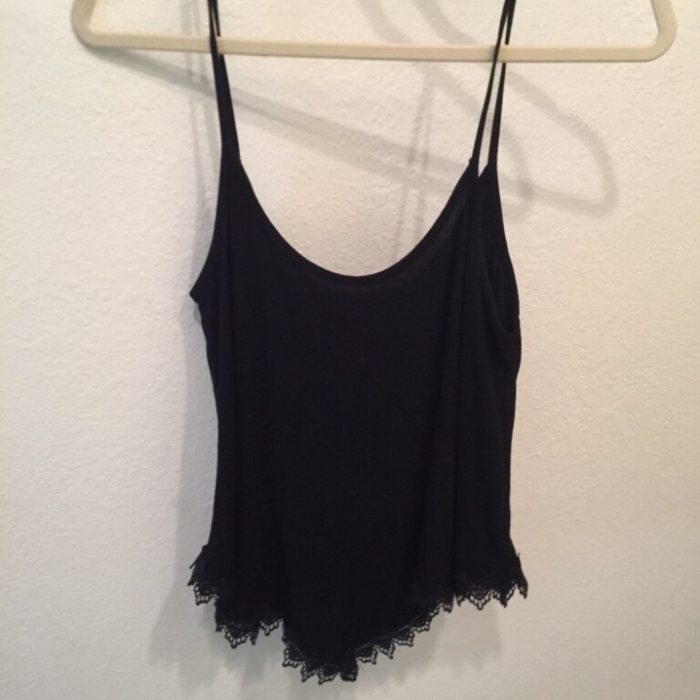 Black spaghetti strap tank top